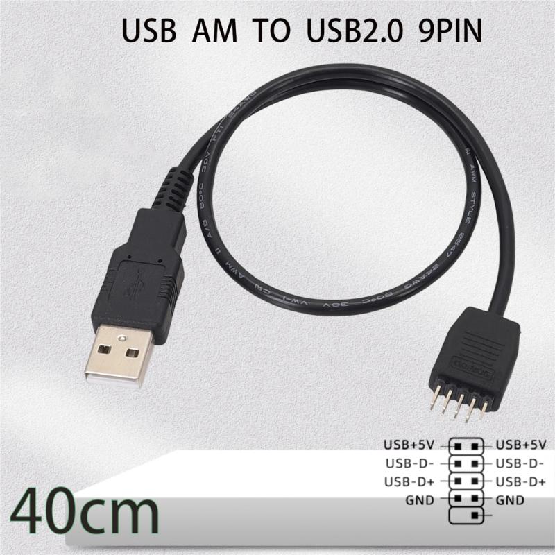 USB A Male To Motherboard 9Pin Header Cable For Internal Computer Connection And DIY PC Builds