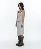 Rough Neck Asymmetric Panel Skirt Fog