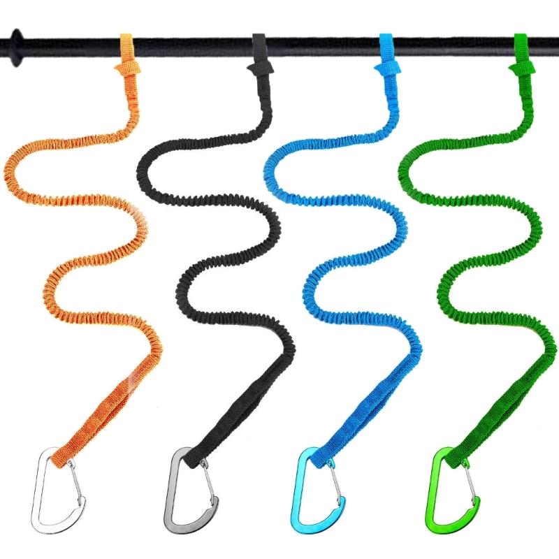 2Pcs Elastics Kayaks Paddle Leash with Hook Canoes Paddle Rope Strap AntiLost Rope Adjustable Paddle Holder Tool Lanyard