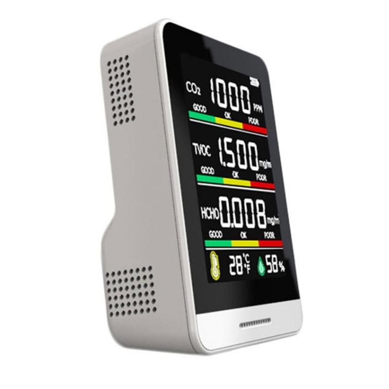 CO2 Formaldehyde Meter Temperature and Relative Humidity Carbon Dioxide Detector Air Quality Monitor NDIR Channel Sensor