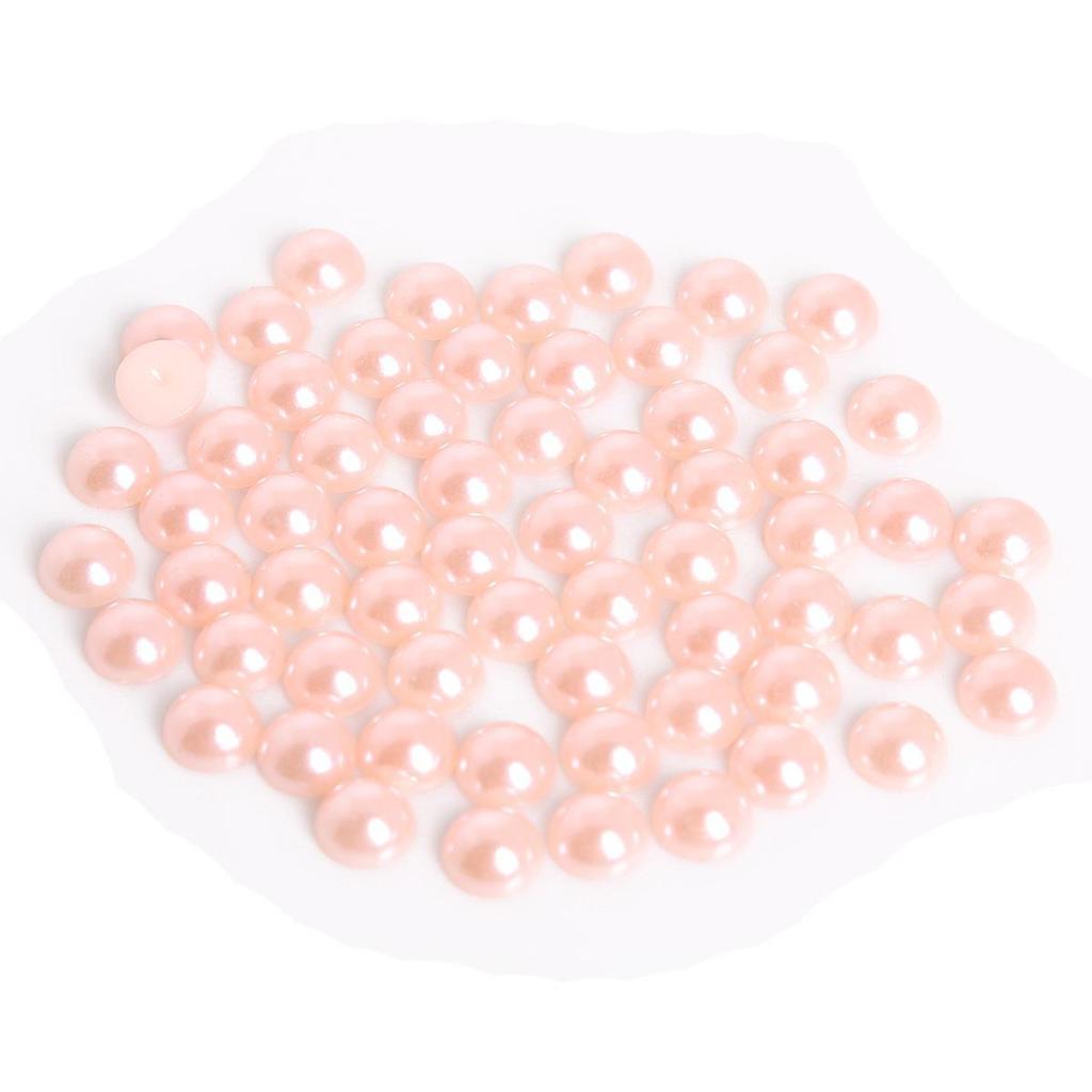 DIY Pearl Hair Bow Accessories: Half-Sided ABS Imitation Pearls & Flat-Bottom Colored Beads