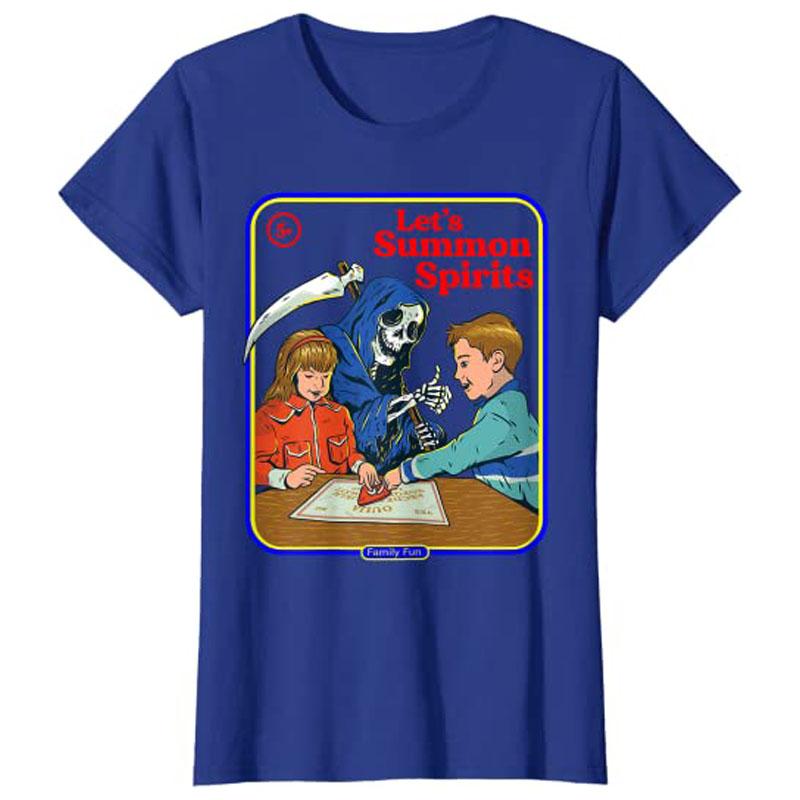 Lets Summon Spirits TShirt Short Sleeve Graphic Tees Women Unisex Streetwear Aesthetic Clothes Customized Products Halloween Gift