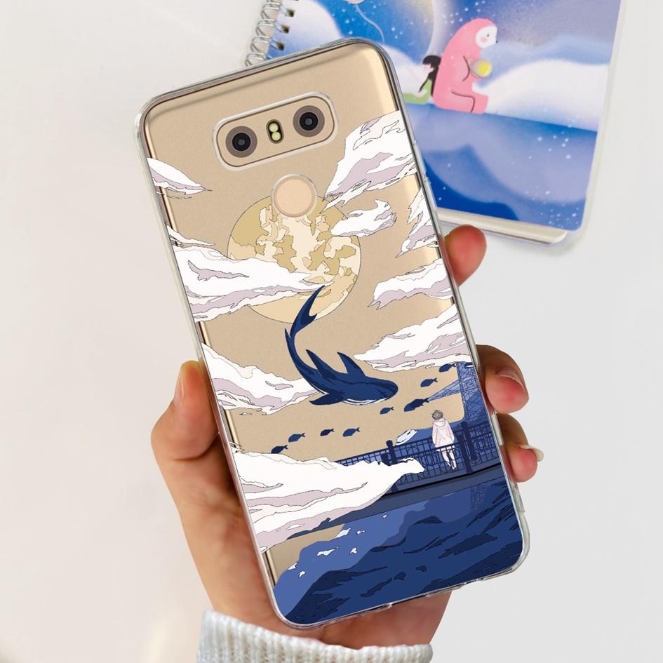 For LG G6 Plus Case LGM-G600K Phone Cases Popular Flower Soft Silicone Clear Protective Shell For LG G6 G 6 LG6 LGG6+ Back Cover