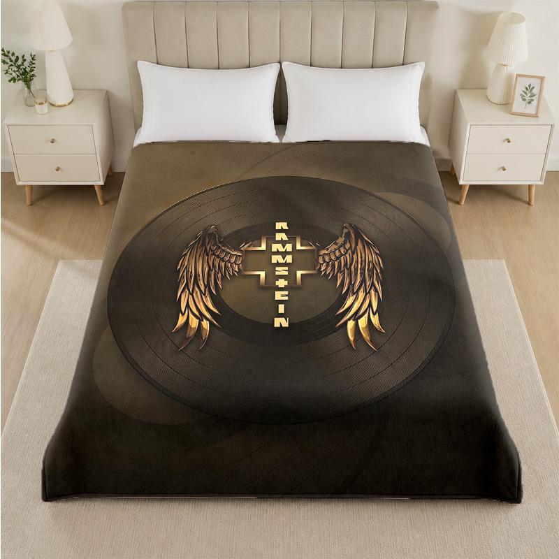 Coperta in Flanella con Stampa Rammstein Morbida Leggera Coperta Plaid in Peluche per Letto Divano Uso Domestico