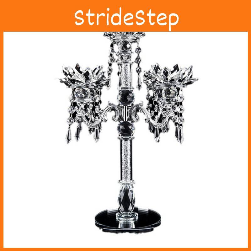 Artificial Sparkling Crystal Candle Holder Lotus Design For Daily Decor Home