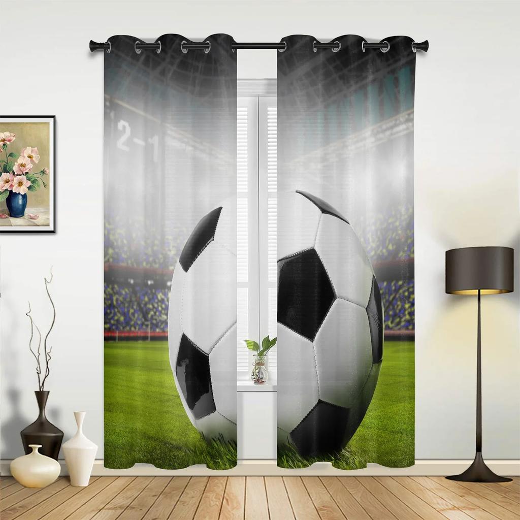 Fotbollsplan Design Gröna Gardiner för Sovrum Vardagsrum Draperier Kök Barnrum Fönstergardin Heminredning