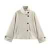 2026 Womens Street Fashion Stand Collar Short Wool Coat Outerwear W025 12107