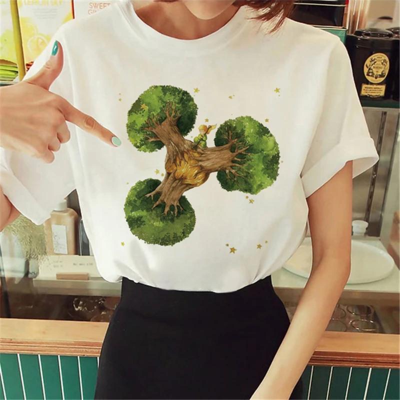 T Shirt Anime Women's T-shirt Short Sleeve The Little Prince Tee Women Harajuku Tshirt Girl Clothing
