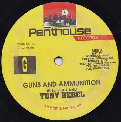 12inch Record TONY REBEL - Guns And Ammunition NONE Penthouse Recor US Reggae, Ska & Dub Used