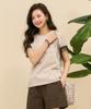 CHASECULT Women'S Dolman Sleeve Color Block Short Sleeve T-Shirt - Beige