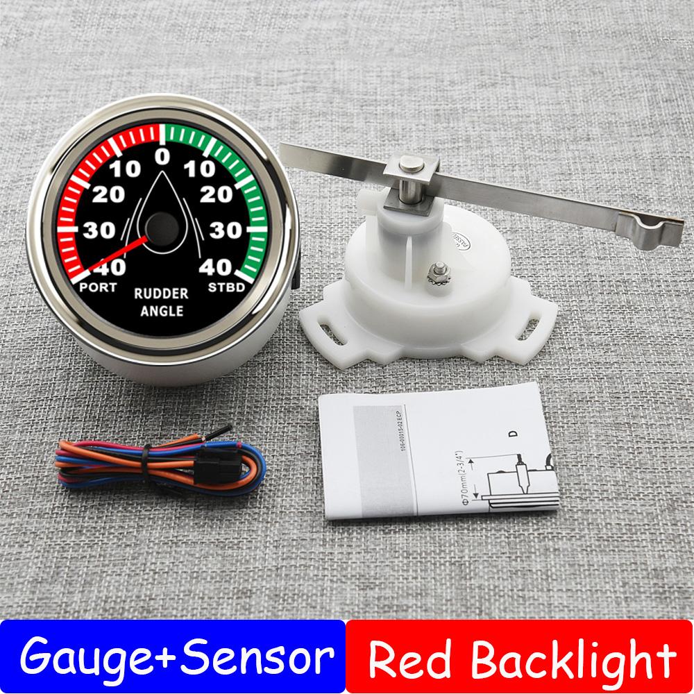 

ZMFJH 85mm Boat Rudder Angle Indicator 0-190 ohm With Rudder Angle Sensor Kit Rudder Angle Gauge Red Backlight for Marine Yacht BS Gauge and Sensor