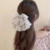 1Pc Chiffon Floral Sweet Half-tied Hairpin Bridal Headdress for Wedding Banquet Holiday Party Decoration