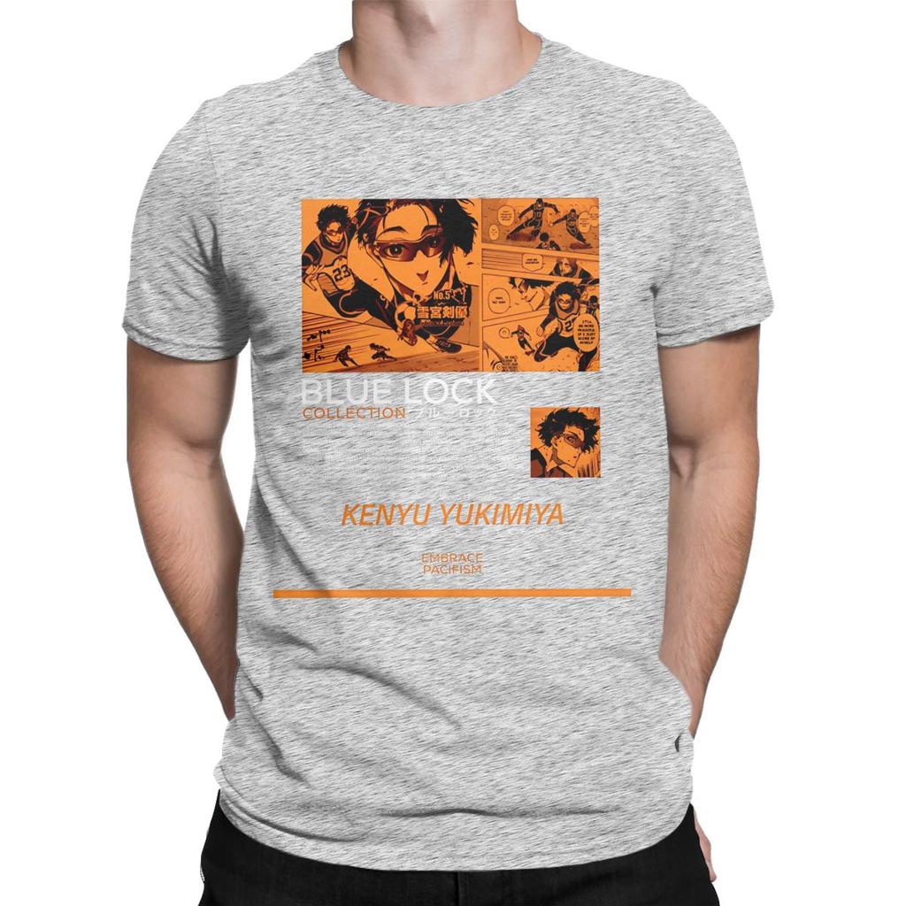 Kenyu Yukimiya Streetwear Blue Lock Herren T-Shirt Humorvolle T-Shirts Kurzarm Rundhals T-Shirt Reine Baumwolle Erwachsenen Tops