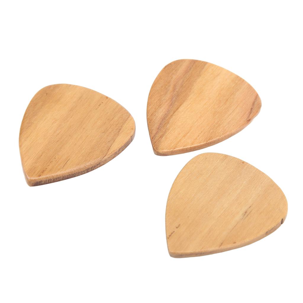 3PCS Acoustic Guitar Pick Replacement Non Slip Guitar Wooden Picks Musical Instrument Parts