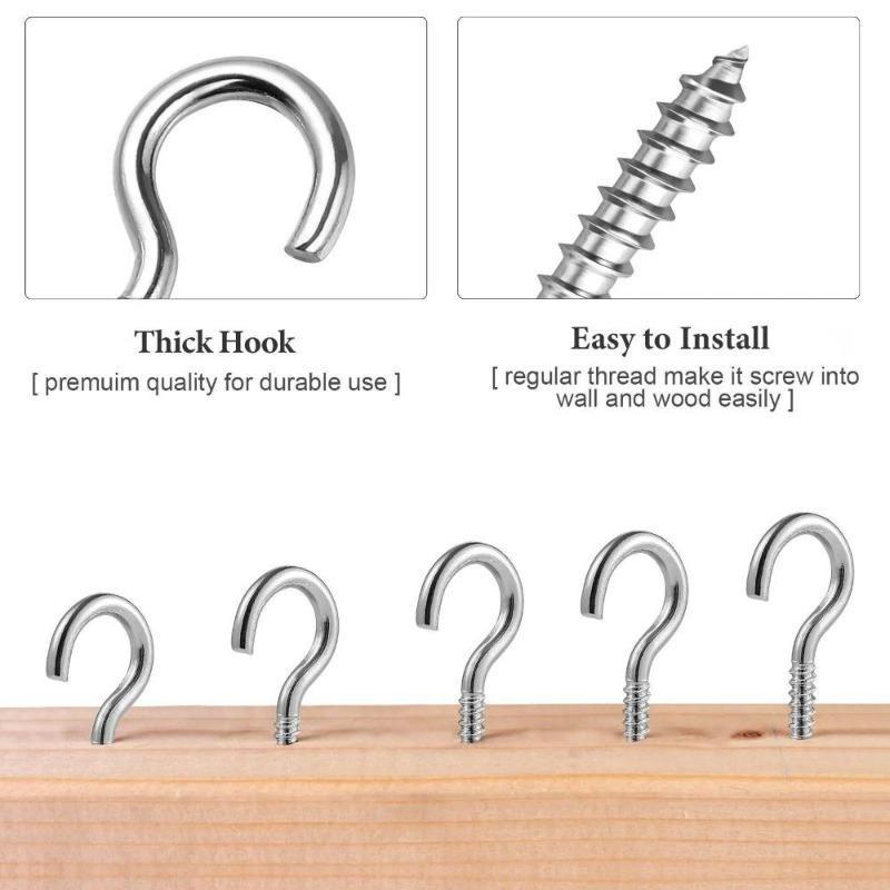 300/10Pcs Mini Screw Hook Multifunctional Wall MountIron Screw-in Hanging Plants Holder Ceiling Hooks Cabinet Keys Cup Hanger