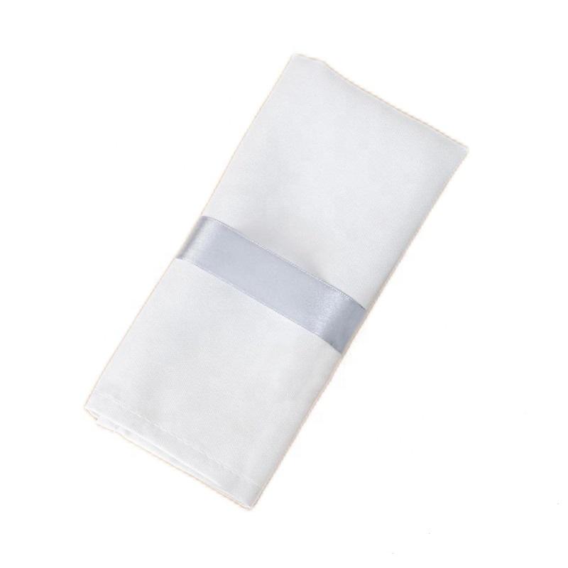 Customized White Cotton Linen Hemstitched Cotton Linen Napkins for Restaurant Hotel Plain Weave Washable Table Napkin for Dinner