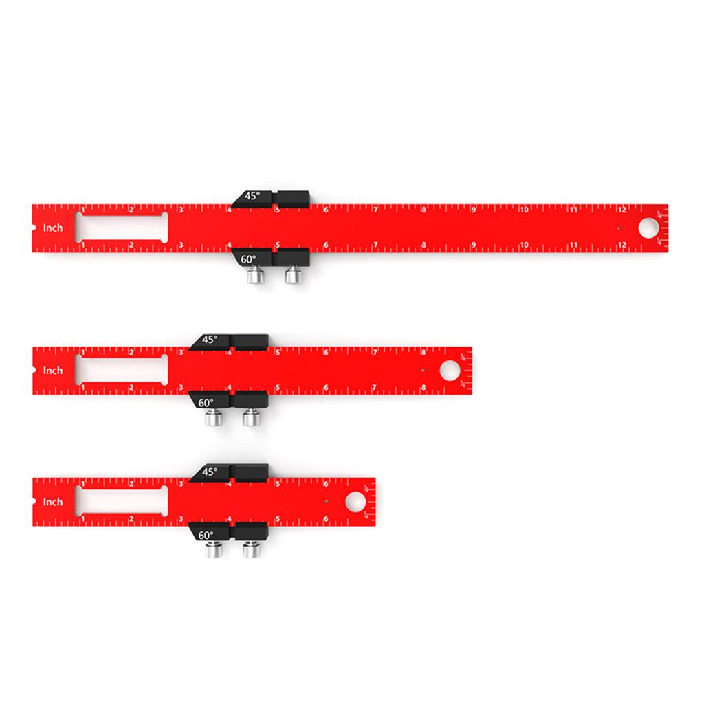 T Track Ruler Woodworking Ruler Precision Pocket Ruler Metal Slide Rule Inch & Metric T Type Scribing Ruler Square Ruler