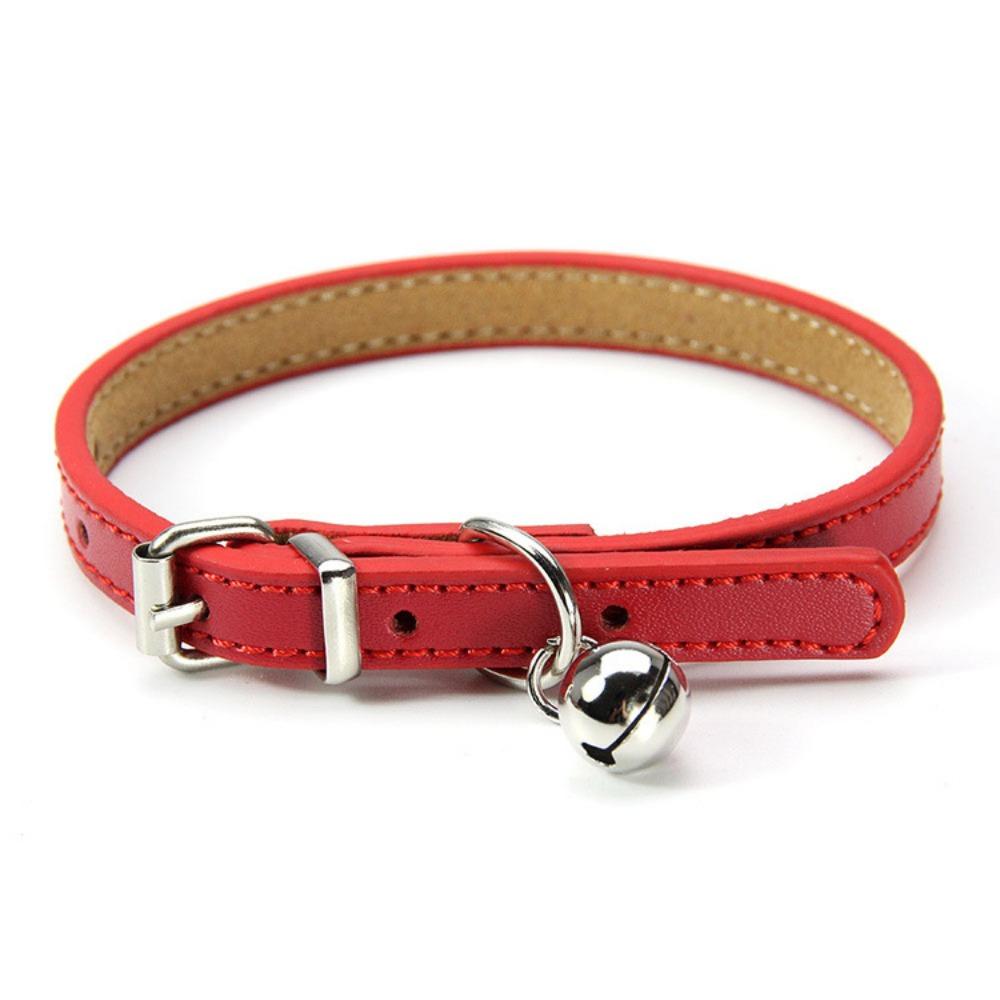 

Cat custom bell simple microfiber cat neck ring puppy leather pet collar cat rope dog supplies traction rope XS 1.0*25 червоний