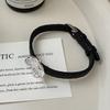 S925 Sterling Silver Korean Niche Big Flower Leather Bracelet - Retro Fashion Jewelry