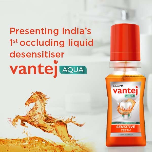 Vantej Dr. Reddy's Aqua Advanced Protection Mouthwash 100 Ml For Sensitive Teeth Fresh Minty Breath