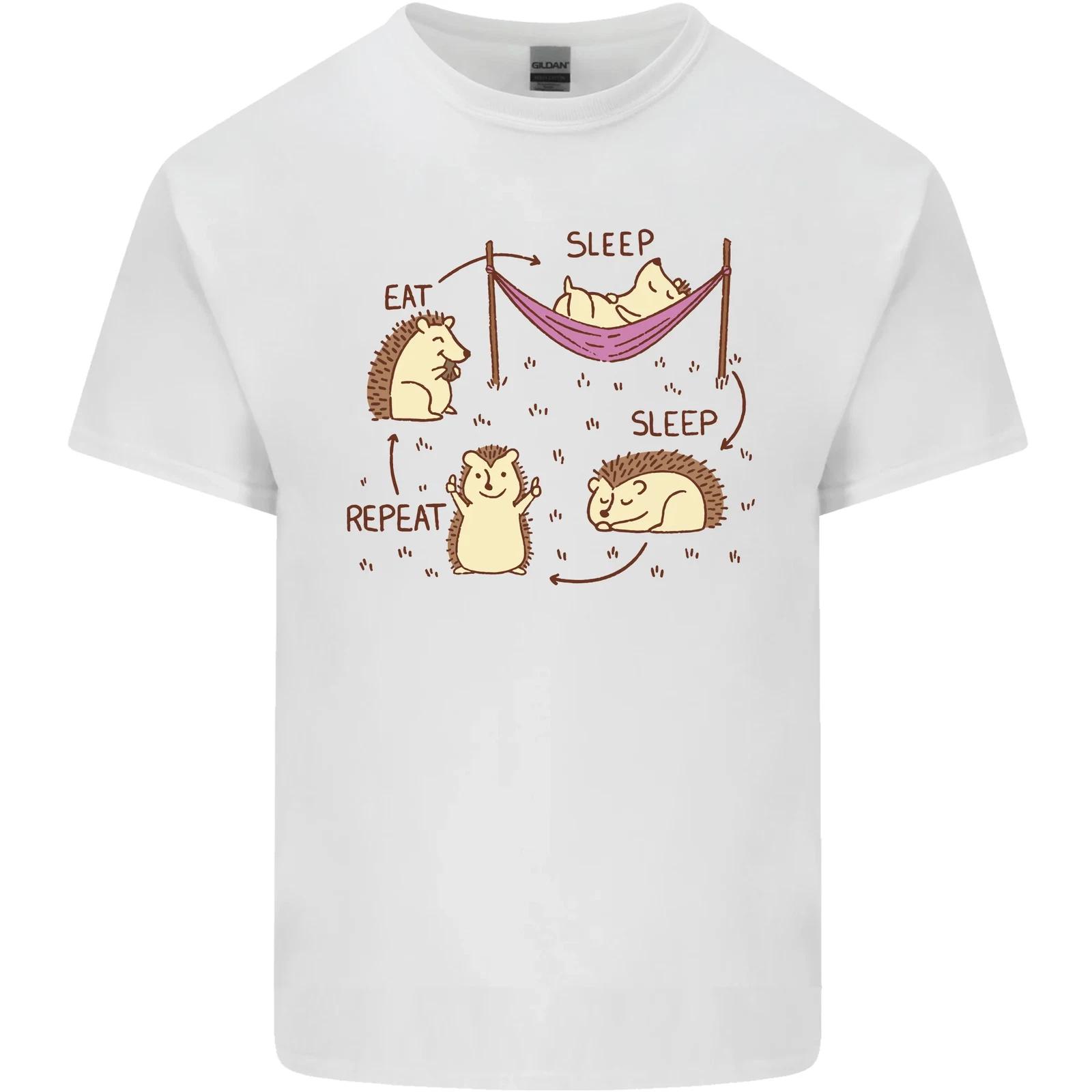 Funny Hedgehog Eat Sleep Repeat Lover Kids T-Shirt Childrens 4XL