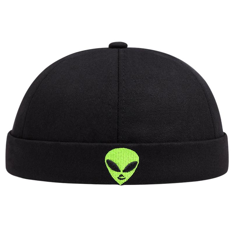 

New Alien Embroidered Guapi Hat Landlord Hat Street Hip Hop Hat Borderless Hat Outdoor Leisure Decoration Hat Skull Hat Unisex чорний