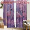 2pcs, 2D FLAT PRINTING Curtains (Without Rod) Pink Paradise Christmas Festival Creative Curtains Versatile Fabric Curtains