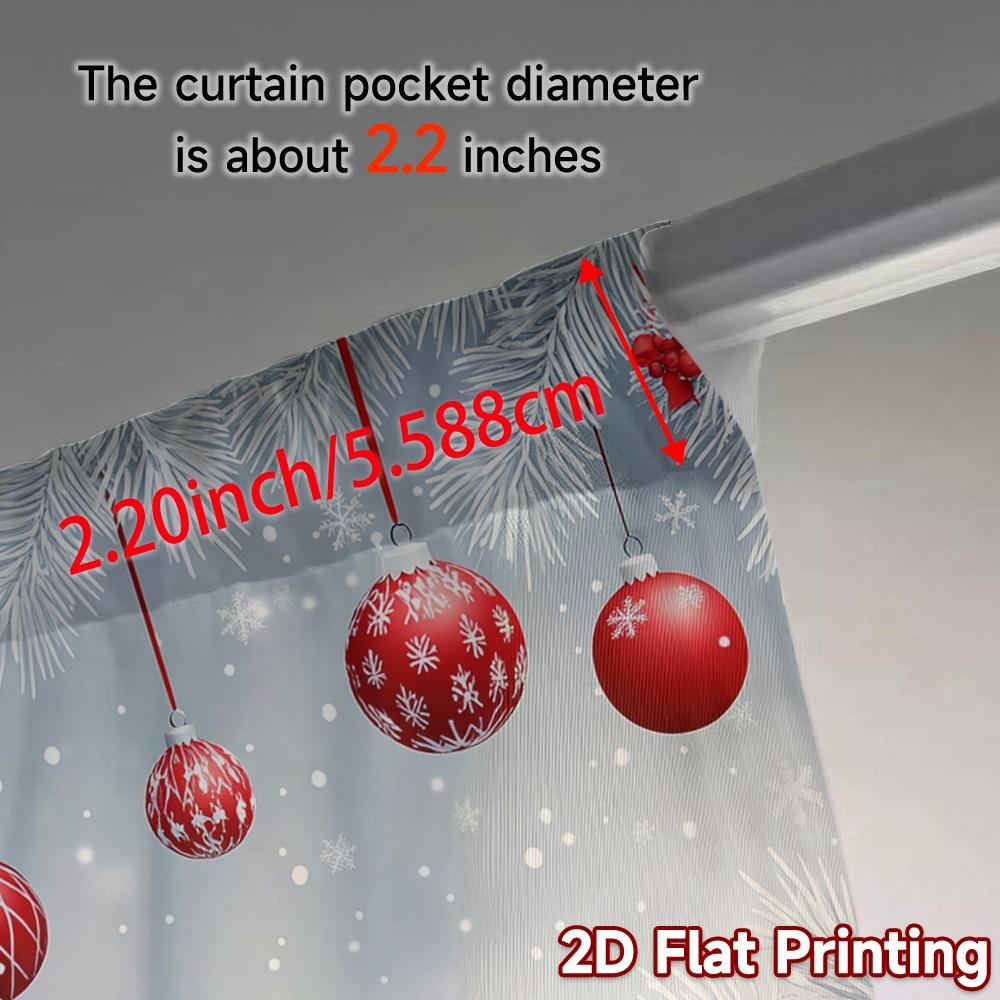 2pcs,Curtains Christmas Balls Snow Scene (4) Popular Curtains&Window Treatment Machine Washable Fabric Curtains Decorations