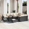 Garden Sofa Set 12 pcs Black Poly Rattan