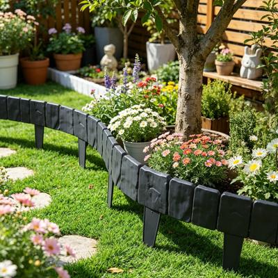20Pcs Imitation Stone Fence Garden No Dig with Stake DIY Outdoor Yard