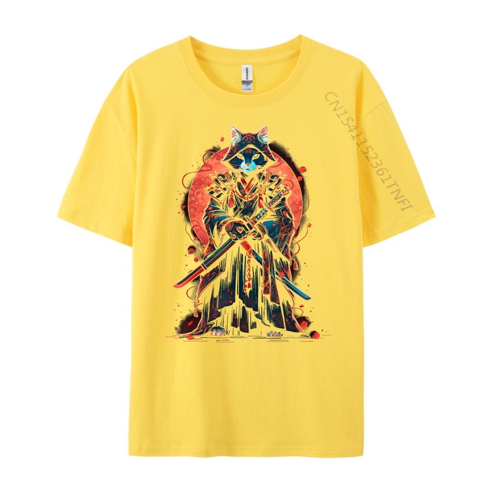 Cat Samurai Ninja Cat Samurai Art Ukiyo E Designer T Shirt Streetwear Unisex Lovers Day 3d Printed T Shirts Adult T Shirts For Men