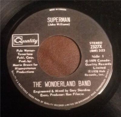 7inch Record WONDERLAND BAND - Superman 2327X Quality 1979 Canada Dance & Electronica Used