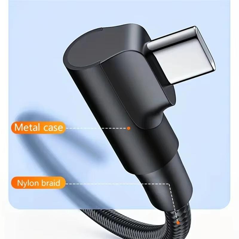 90° Elbow USB C Type C Fast Charging Cable for iPhone 17 16 15 Pro Max Samsung S25 S24 Xiaomi Redmi POCO OnePlus Oppo Vivo