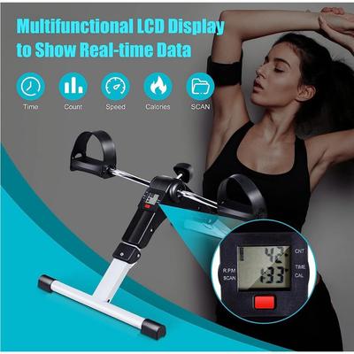 2-i-1 Bärbar Motionscykel Multifunktionell Löpbandscykel Med Elektronisk LCD-display Pedaltränare Cykel