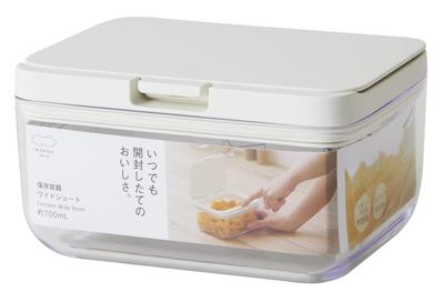 Marna Storage Container Kitchen Storage Plastic Moisture Good Lock Container K762W (Wide Short/White) (Food, Seasoning, Prevention)