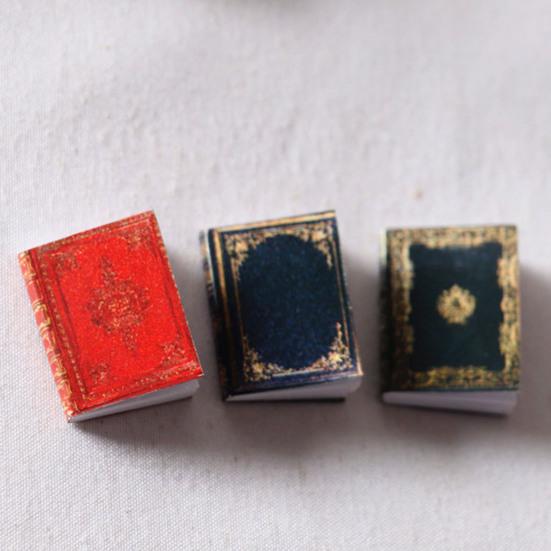 3 Pièces Maison de Poupée Livre Exquis Papier Facile à Utiliser 1:12 Livre Miniature Maison de Poupée Décoration Maison de Poupée