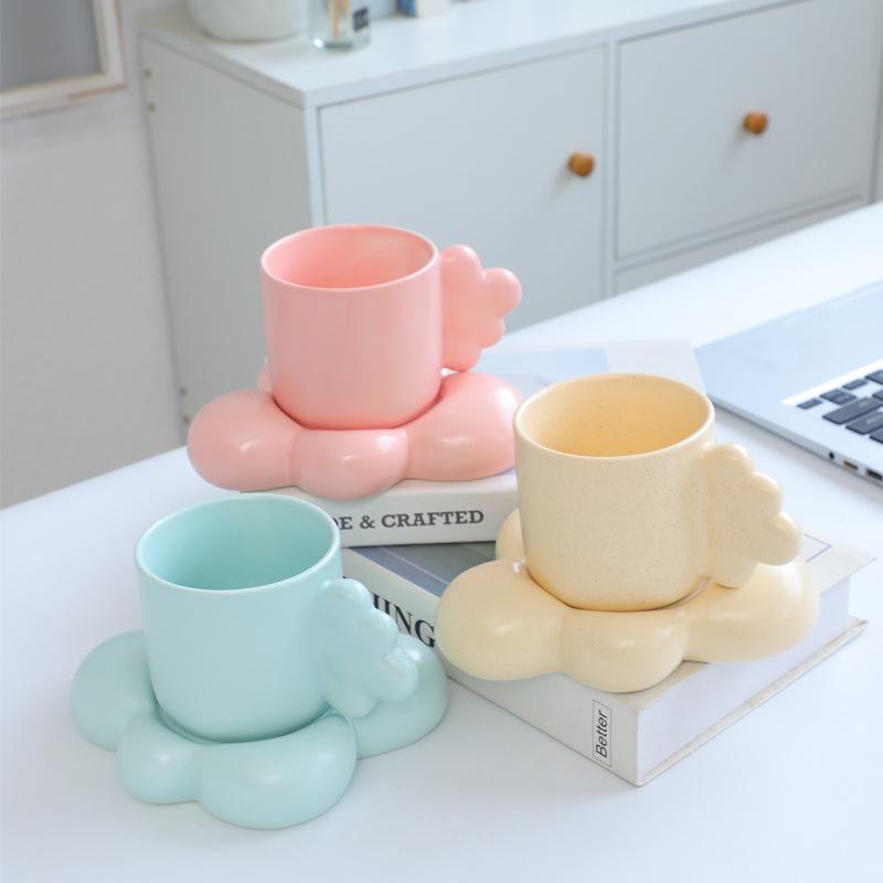 Ceramic Coffee Cup Saucer Cup Supply Wind Breakfast Cup Cute Couple Cup
