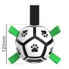 Interactive Durable Dog Soccer Ball Toy With Straps TPU Nylon Bite Resistant Chew Training Outdoor Fetch for Large Small Dogs