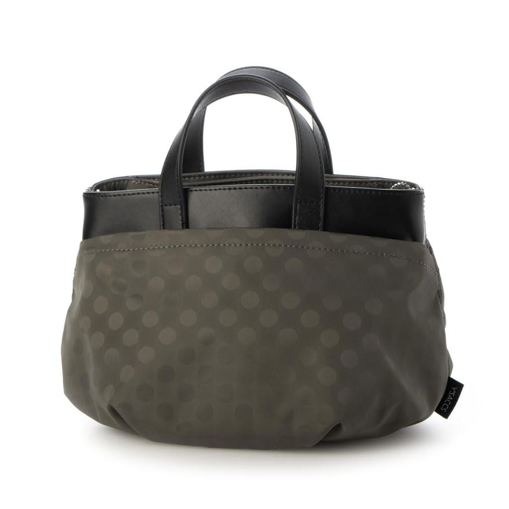Tote Bag Polka Dots Tuck Round 2WAY Minimal Tote Gray [Isaac] (11)