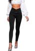 Plus Size Women's High Waist Crossover Yoga Jeans with Double Pockets