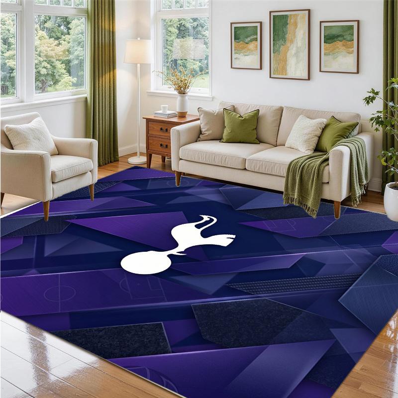 Tottenham Hotspur Design Crystal Velvet Rug Soft Decorative Mat for Bedroom Entrance