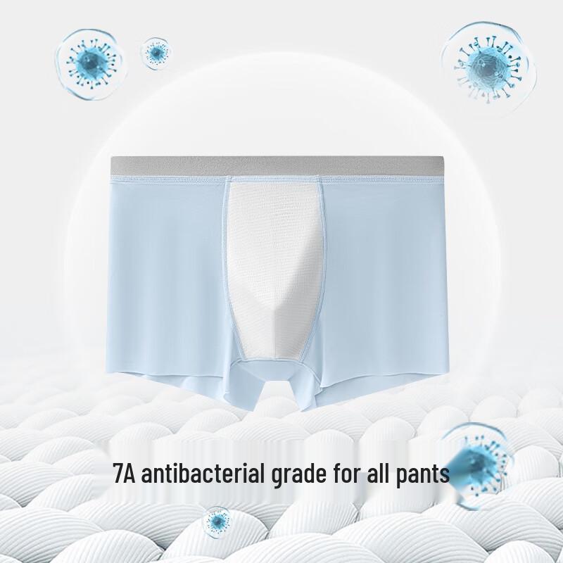 Jianjiang Men's Ice Silk Seamless Boxer Briefs 3-Pack