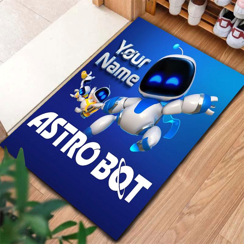 ASTRO BOT Benutzerdefinierter Name Teppich für Wohnzimmer Schlafzimmer Zuhause Sofadekoration, Kinderspiel Rutschfeste Bodenmatte