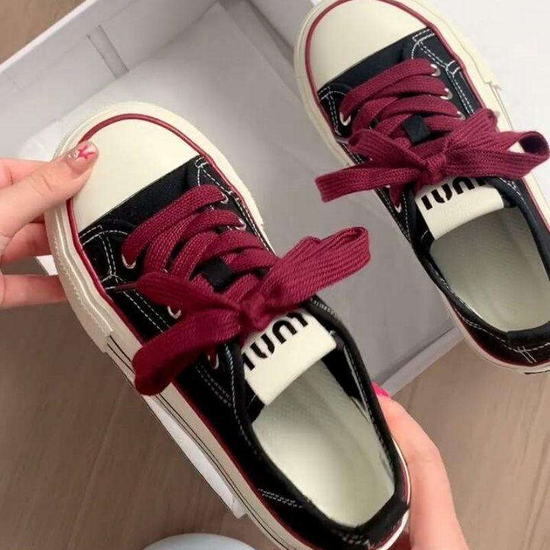 Autumn retro board shoes high value commuting ins versatile wear-resistant fashion breathable heightening casual canvas shoes