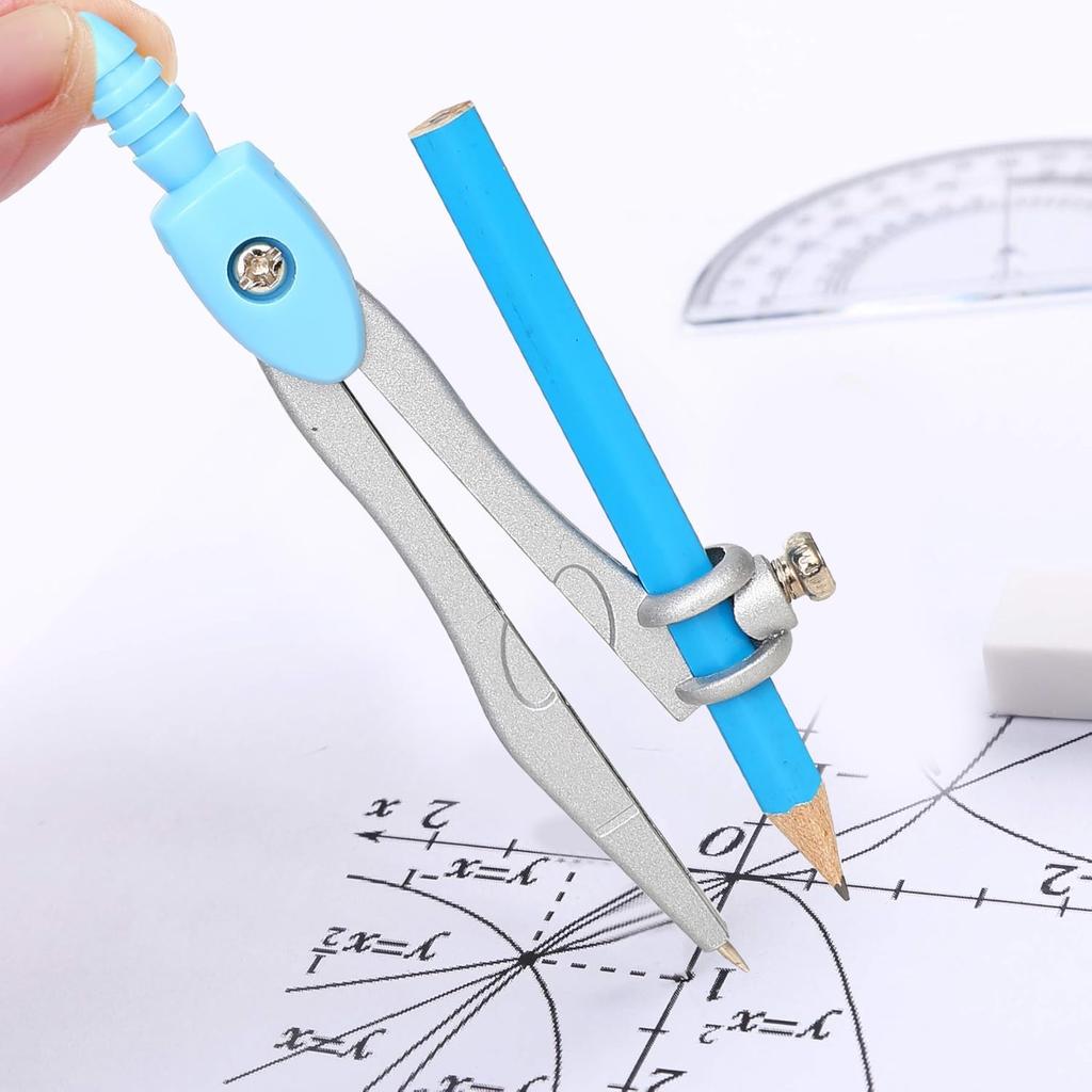 Compass Geometry Tool Geometry Set Drafting Drawing Compass and Protractor Set with Box Math Geometry Compass for Geometry Metal Compass Geometry Kit