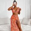 2026 Three-piece Swimsuit Sun Trend Printed Sexy Bikini Swimsuit