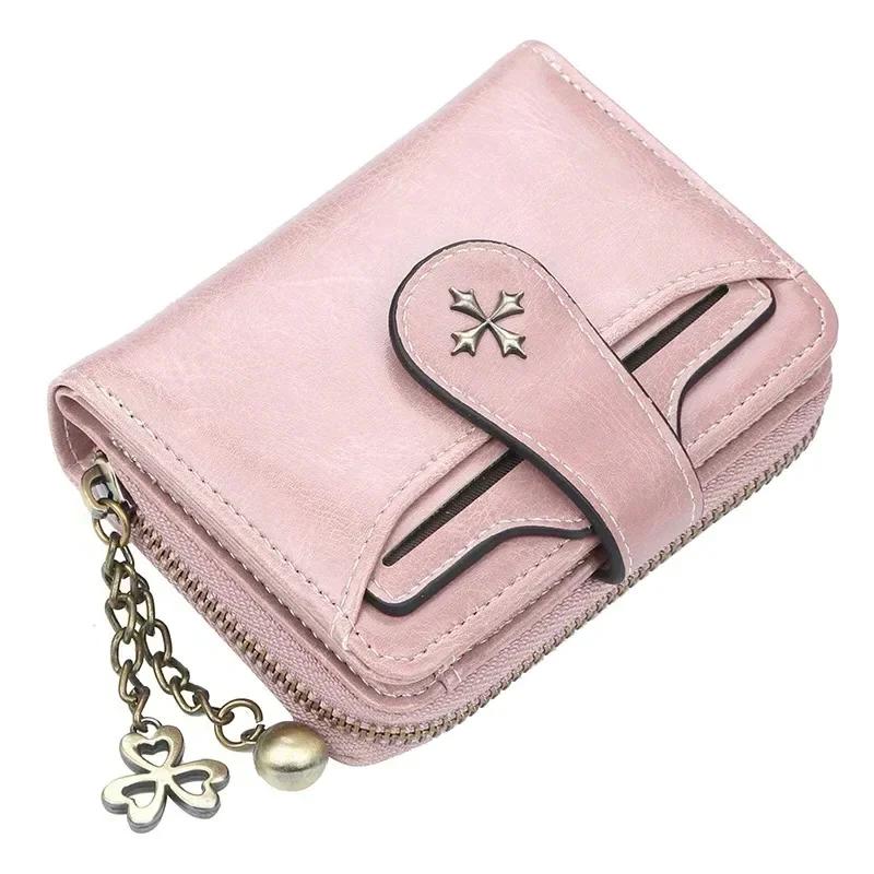 Portafogli e portamonete da donna Borsa per soldi in pelle PU Borsa corta da donna con cerniera Porta carte di monete piccole Frizione rossa blu Portafoglio da donna nuovo