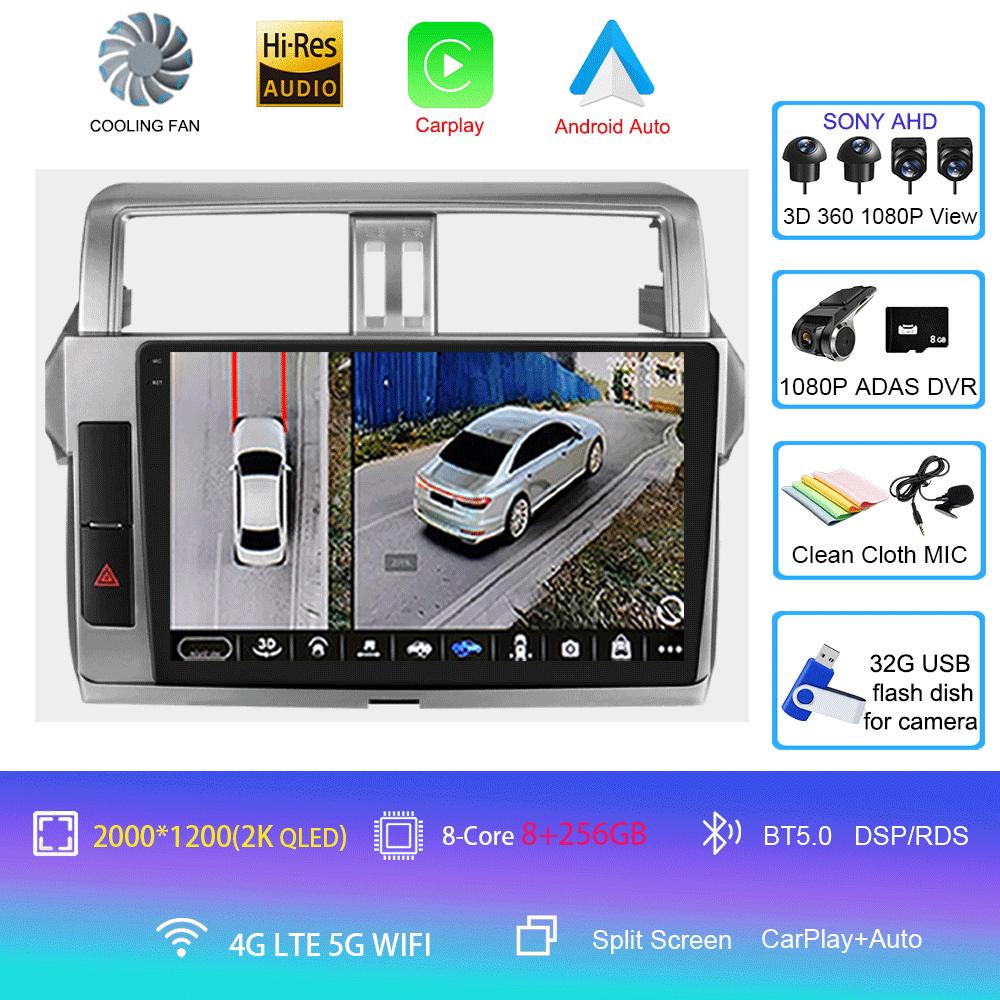 Android 14 Car multimedia Video player radio Stereo For Toyota Land Cruiser Prado 150 2013 2014 2015-2017 7862 2din GPS Carplay