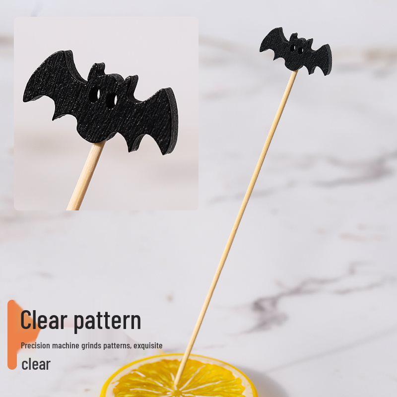 Halloweenowe Dekoracyjne Dyniowe Główki - Wykałaczki Koktajlowe - Jednorazowe Patyczki Owocowe i Kwiatowe do KTV i Festiwali