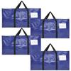 4Pcs Waterproof Woven Storage Bag Large Space Heavy Duty 3 Side Zip Design Moving Organiser for Luggage Clothes Bedding